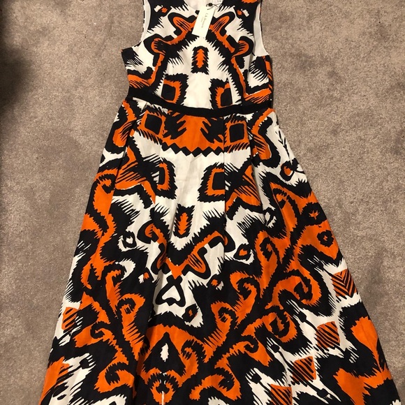 LK BENNETT Andrea Aztec Print Linen/Silk Dress - Picture 13 of 16